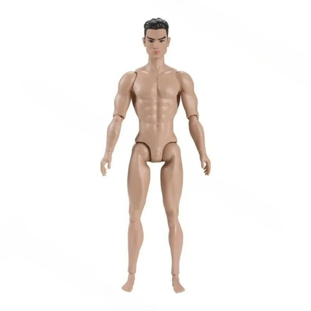 1/6 Male Action Figure Doll — 35cm Multi-Joint Strong Man Body with 13 Joints DIY Toy (White/Normal/Tan)