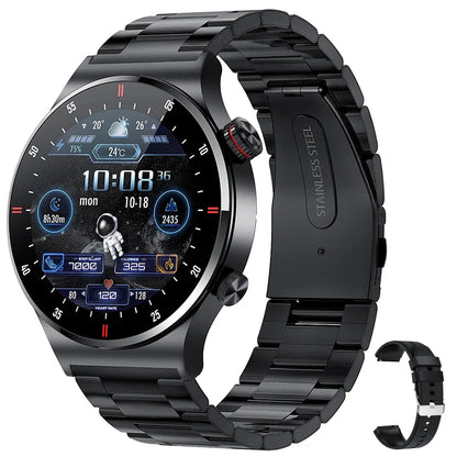 2024 GPS ECG+PPG Smartwatch for Men — Bluetooth Call Sports Bracelet with NFC, Waterproof, Custom Watch Face for iOS & Android