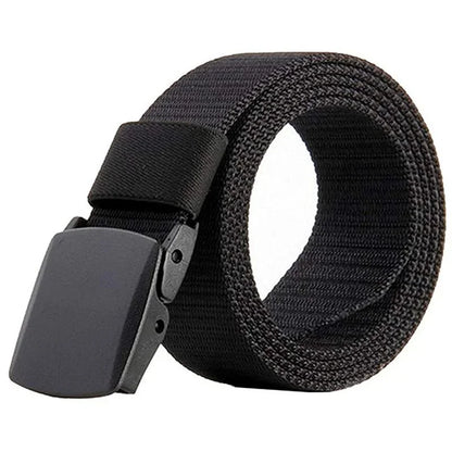 Unisex Plus Size Military Nylon Belt — Automatic Buckle Tactical Canvas Belt for Men and Women, 110-170cm