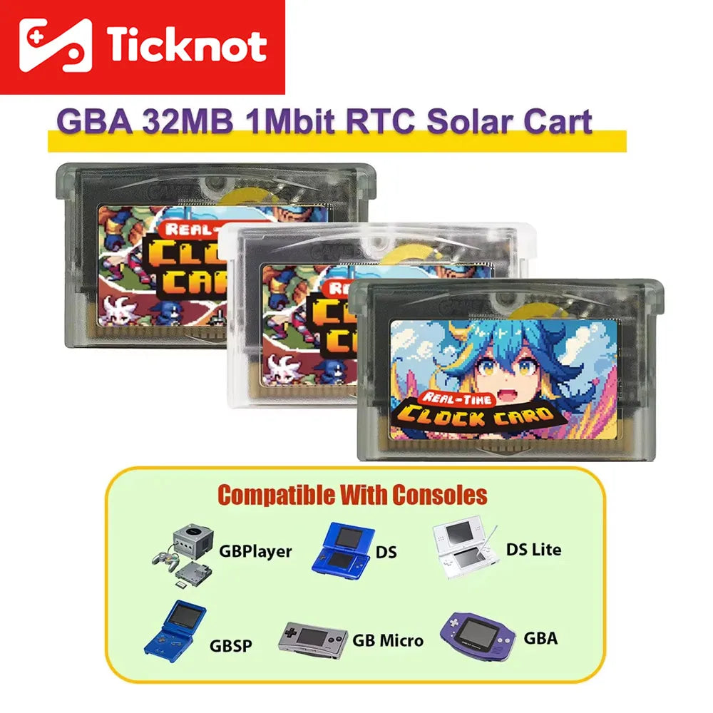 GBA RTC Rewritable 32MB Flash Cartridge – 1Mbit Game Burning Card for GBA SP/NDS/NDSL/GBM