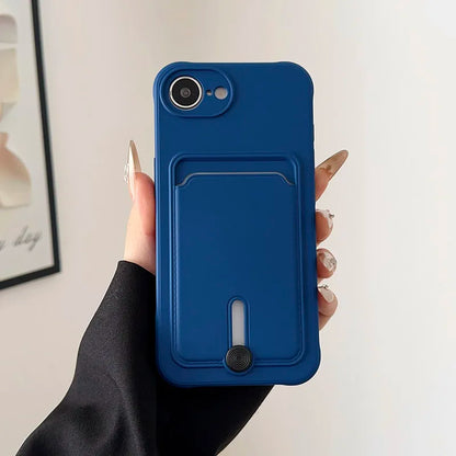 Fashion Wallet Card Holder Phone Case for iPhone 11–17 Series (Pro Max/Plus/Mini) – Soft TPU Shockproof Protective Back Cover with Card Slot