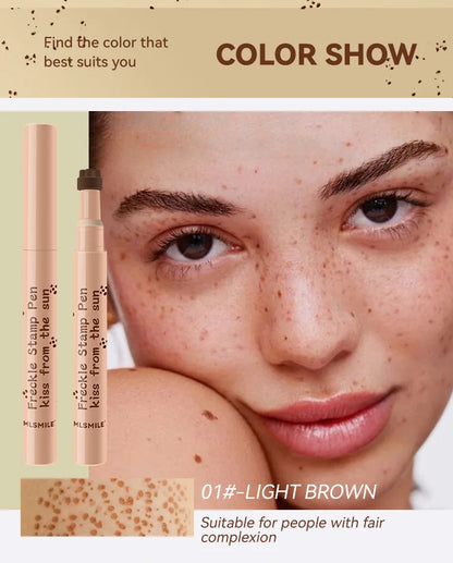 Waterproof Freckle Pen - Natural Fake Freckles Makeup Dot Spot Marker for Women Light & Dark Brown