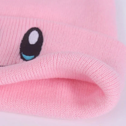 Big Eye Embroidery Beanie – Elastic Knit Winter Skull Cap, Hip Hop Style for Men & Women