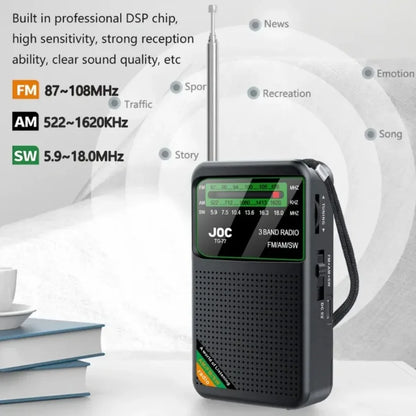 Portable AM/FM/SW Pocket Radio — Mini Receiver with Rechargeable Battery, Good Reception & Wired Earphone Support