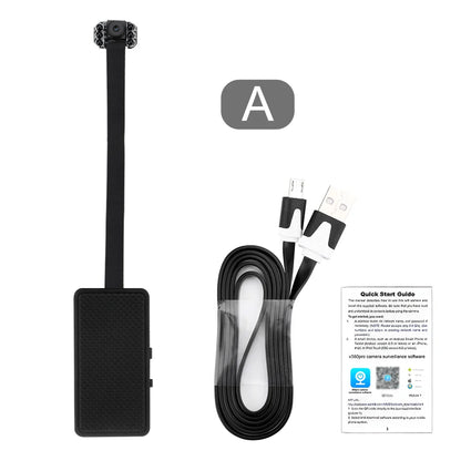 HD 1080P Mini WiFi Camera DIY Module — Nanny Cam with Wide-Angle, Motion Detection, Alarm, Recording, and Phone App Support