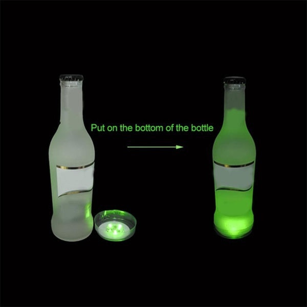 100-Pack LED Tableware Mats & Luminous Cup Stickers — Colorful Flashing Bottle Coasters for Bar, Stall, and Party Lighting