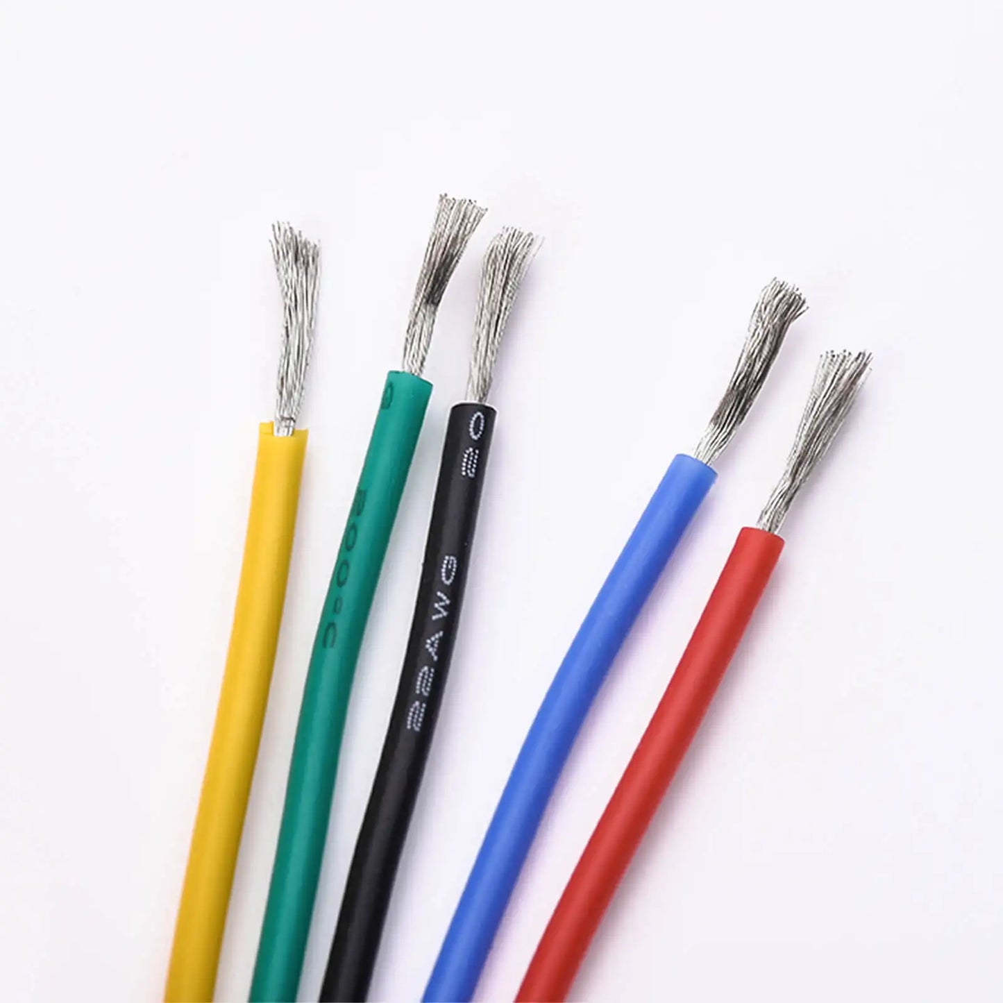 22AWG Flexible Silicone Electric Wire – 22 Gauge Stranded Tinned Copper, 5 Colors, 16.4ft/5m or 32.8ft/10m