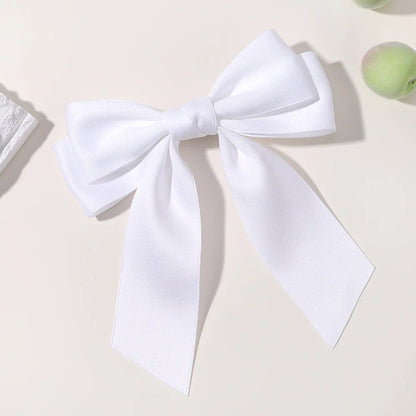 Hot New Fashion Fabric Large Bow Hairpin – Sweet Red & White Bow Hair Clips for Women & Girls, Top Clip, Female Hair Accessories