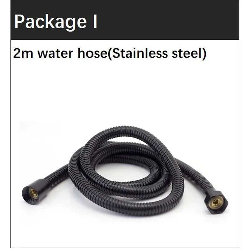 Black Toilet Bidet Sprayer Set - Handheld Bathroom Wash Spray Gun with Flexible Hose, Water Valve & Cleaning Shower Head
