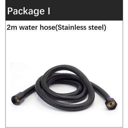 Black Toilet Bidet Sprayer Set - Handheld Bathroom Wash Spray Gun with Flexible Hose, Water Valve & Cleaning Shower Head
