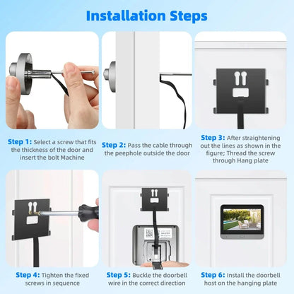 3MP Smart Life Tuya WiFi Doorbell – 1080P Eye Peephole Camera, 5000mAh Battery, PIR Motion Detector, IR, Alexa & Google Compatible