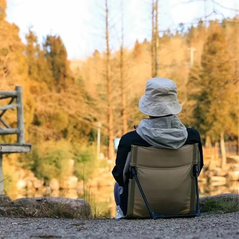 Outdoor Camping Lightweight Folding Chair – Comfortable Park, Leisure, Beach, and Lazy Chair, Portable Single Back Chair