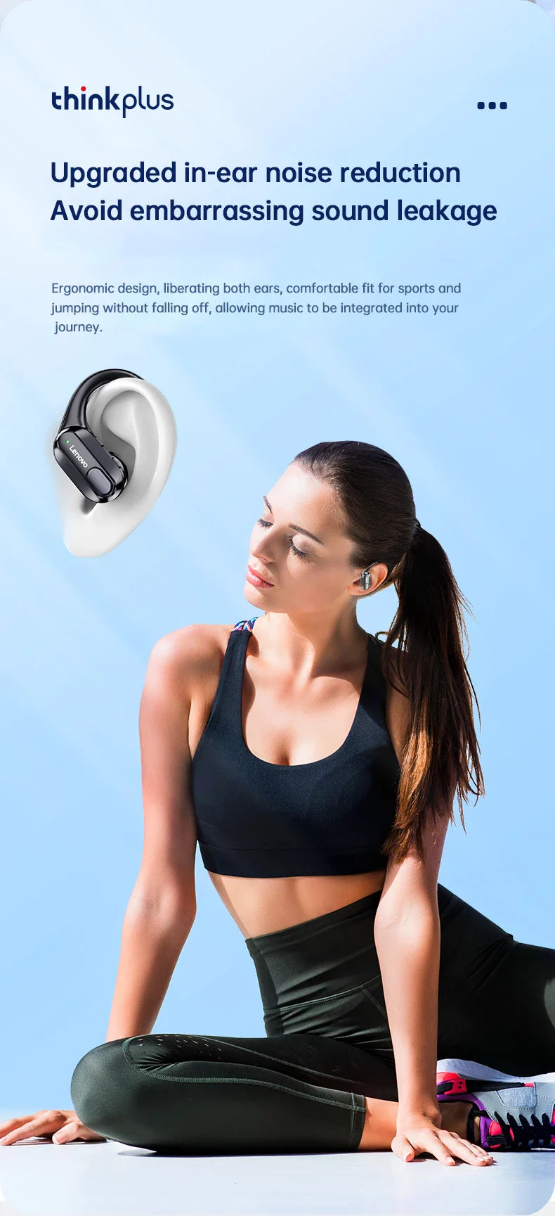 Lenovo XT80 Sports Wireless Earphones — TWS Bluetooth 5.3, HiFi Stereo, LED Power Display, Built-in Mic Headphones
