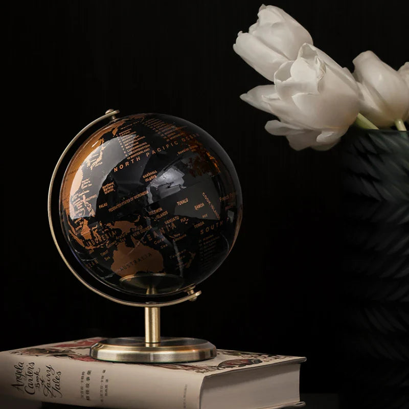 Rotating World Globe with Metal Base – Educational Geography Globe for Children, Classroom Learning Stand
