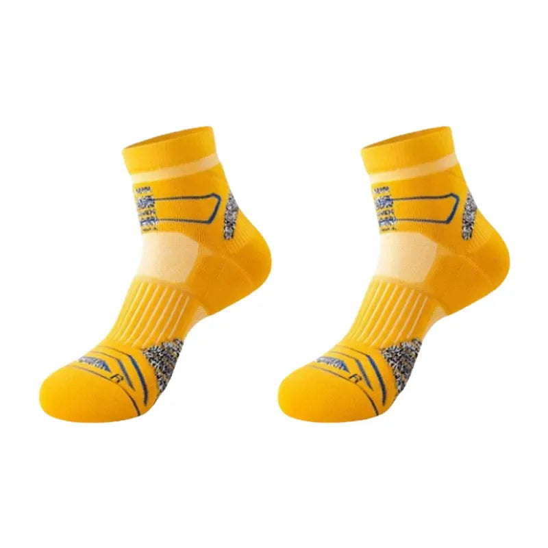 Professional Marathon Running Socks for Men – Thick Towel Bottom Sports Socks for Cycling & Basketball – Odor Control & Sweat Absorption Athletic Wear