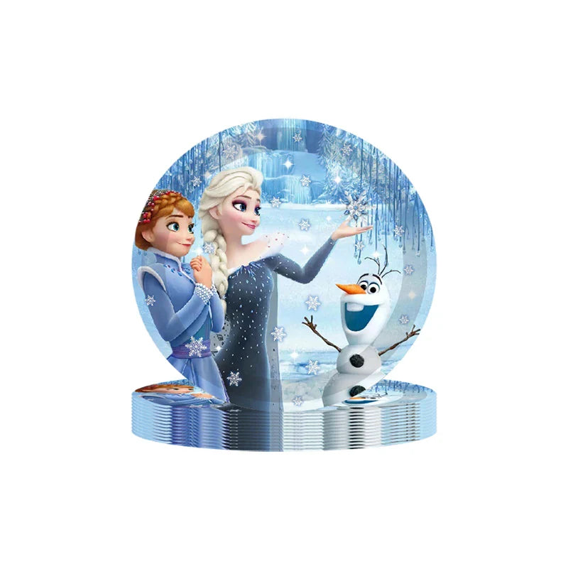 Disney Frozen Happy Birthday Party Disposable Tableware Set - Paper Supplies for 10 Guests, Baby Shower Girl Favor, Event Party Decorations