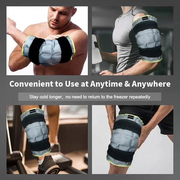 Large Reusable Knee Ice Pack Wrap — Hot & Cold Compress Therapy for Knee, Leg, Neck & Foot Pain Relief
