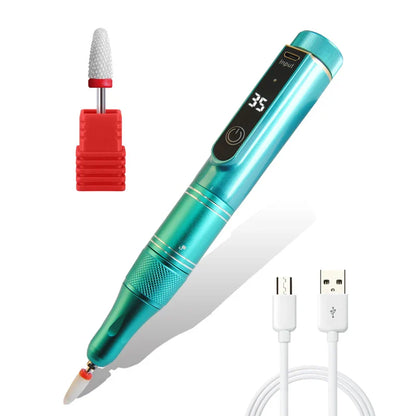 35000RPM Rechargeable Nail Drill Machine – Portable Cordless Manicure E-File for Cuticle & Nail Polishing