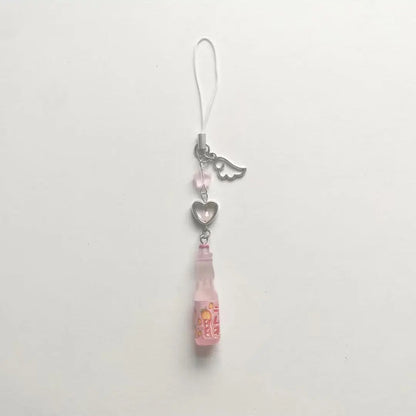 Handmade Ramune Soda Bottle Charm - Cute Phone Strap Keychain Bag Pendant Gift Accessory