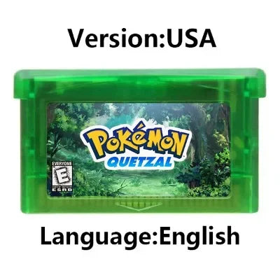 GBA Game Cartridge – 32-Bit Pokemon Series: Crown Clover, Unbound, Quetzal, Glazed, Gaia & Emerald Legacy