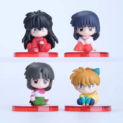 Q Version Inuyasha Figure Blind Box – Cute Sesshomaru & Kagome Sitting Model, Anime Decoration Gift for All Ages