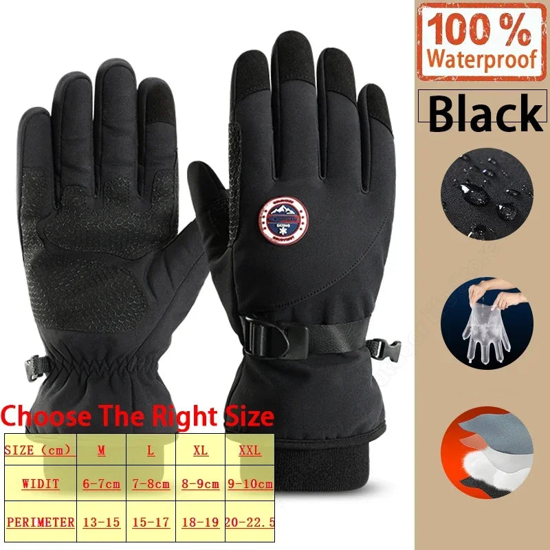 Winter Men & Women Touchscreen Gloves - Waterproof, Windproof, Full Finger, Non-Slip for Outdoor Sports, Cycling, Snow & Ski