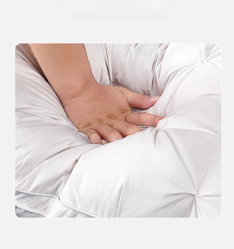 95% Goose Down Pillow – White Cotton Cover, Rectangle, Low-Mid-High Firmness for 5-Star Hotel Sleep