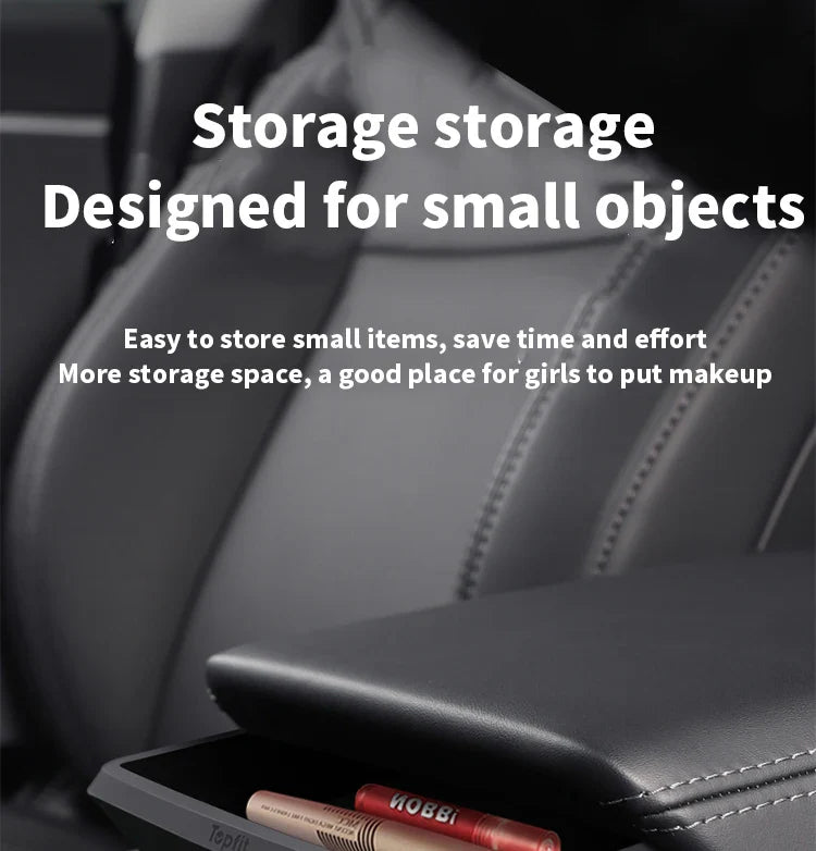 Central Armrest Storage Box for Tesla Model Y/3/3 Highland – Multi-Functional Glasses & Phone Organizer Case, 2024 Accessory