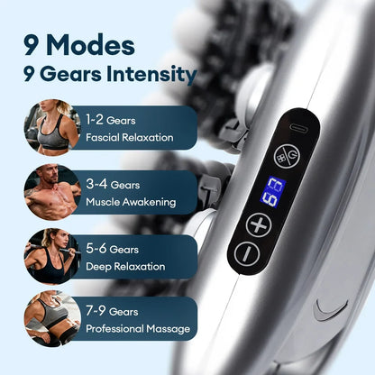 48-Head Body Massage Gun — High-Frequency Vibration Fascia Massager for Neck, Back, Waist, Thigh & Shoulder Muscle Relief