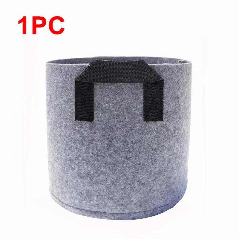 Vegetable/Flower Grow Bags – 1-5 Pcs, 1-12 Gallons Non-Woven Aeration Fabric Pots with Handles