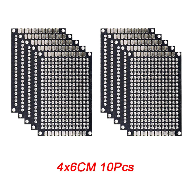 5/10PCS Double-Sided PCB Prototype Boards – Black DIY Circuit Boards 2x8 3x7 4x6 5x7 6x8 7x9cm for Electronics Projects