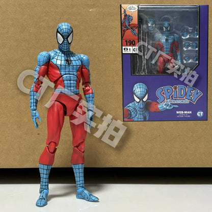 CT Toys Spider-Man Action Figure — Mafex 190 Web Man, SHF 185 Spider & Miles Morales 2099 Anime Model Toy