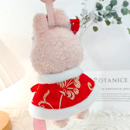 17cm Mini Plush Doll Clothes — Outfit Accessories for Labubu V1 & V2, Christmas Cookie Man Sweater Hat, New Year Gift
