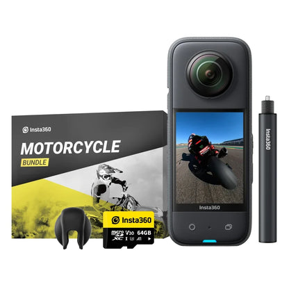 Insta360 X3 Pocket-Size Sports Action Camera – 1/2'' Sensor, Panorama Cam, Motorcycle Kit & Accessories for X3/ONE X2/ONE RS Twin