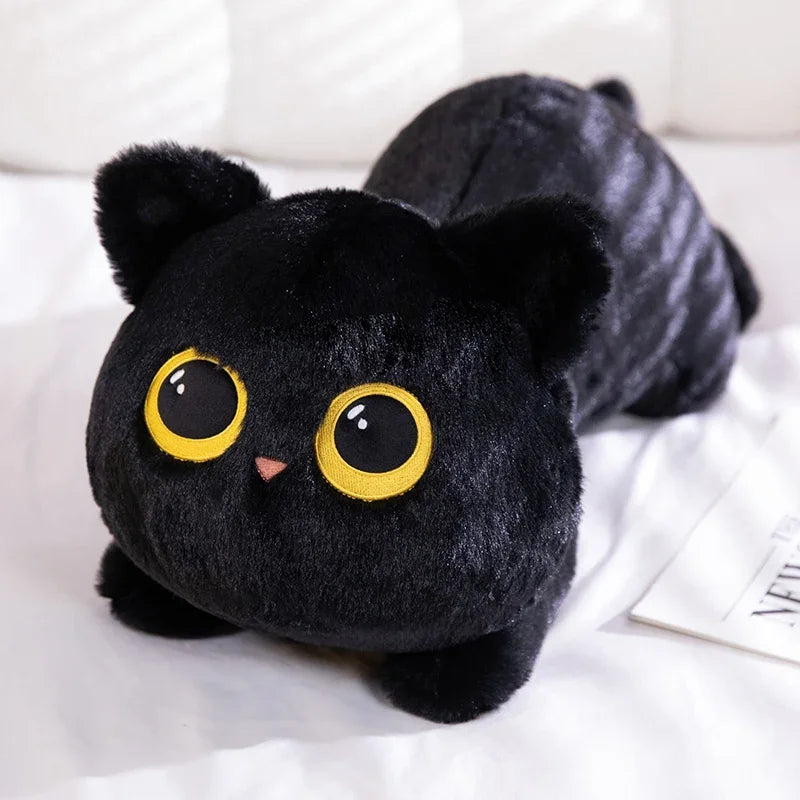 Cute Cat Lying Plush Doll Pillow – Kawaii Cartoon Stuffed Toy for Home, Office & Valentine’s Day Gift