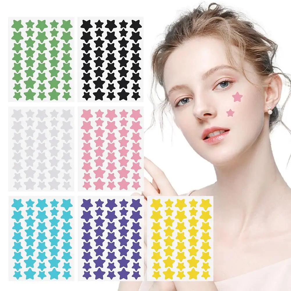 Colorful Star-Shaped PE Pimple Patches – Invisible Acne Spot Stickers for Skin Care and Makeup Concealer