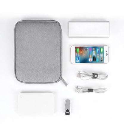Portable Travel Data Cable Storage Bag – Double Layer Power Bank, U-Disk & Earphone Organizer
