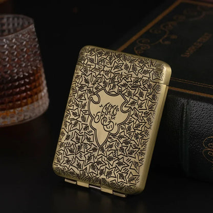 Vintage Engraved Cigarette Case - 16-Piece Capacity Pocket Tobacco Storage Box, 84mm Smoking Accessory Holder