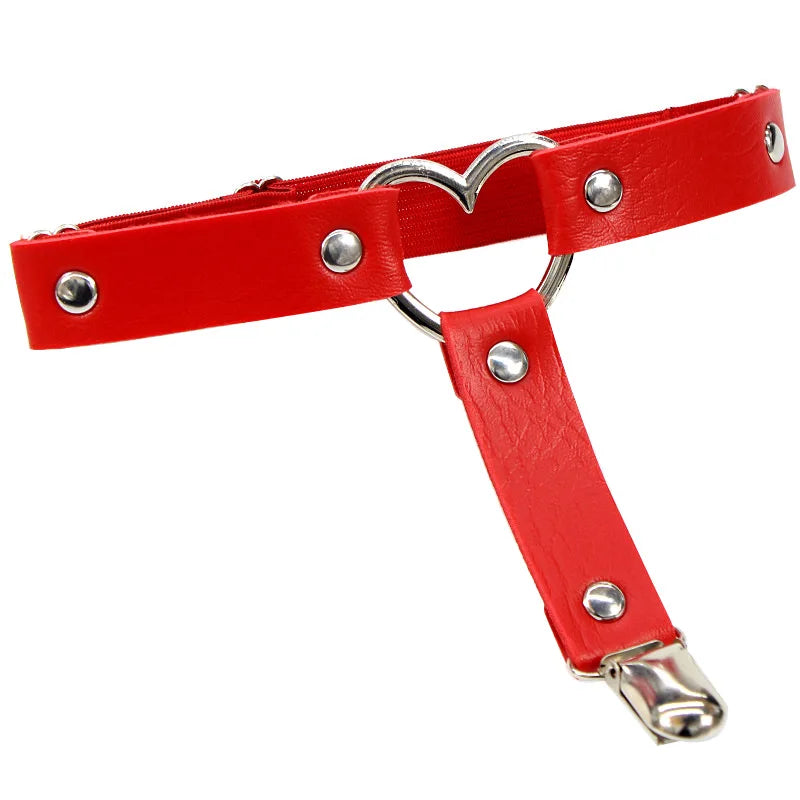 Sexy Leather Thigh Garter Belt – PU Punk Elastic Harness Leg Strap for Women & Girls