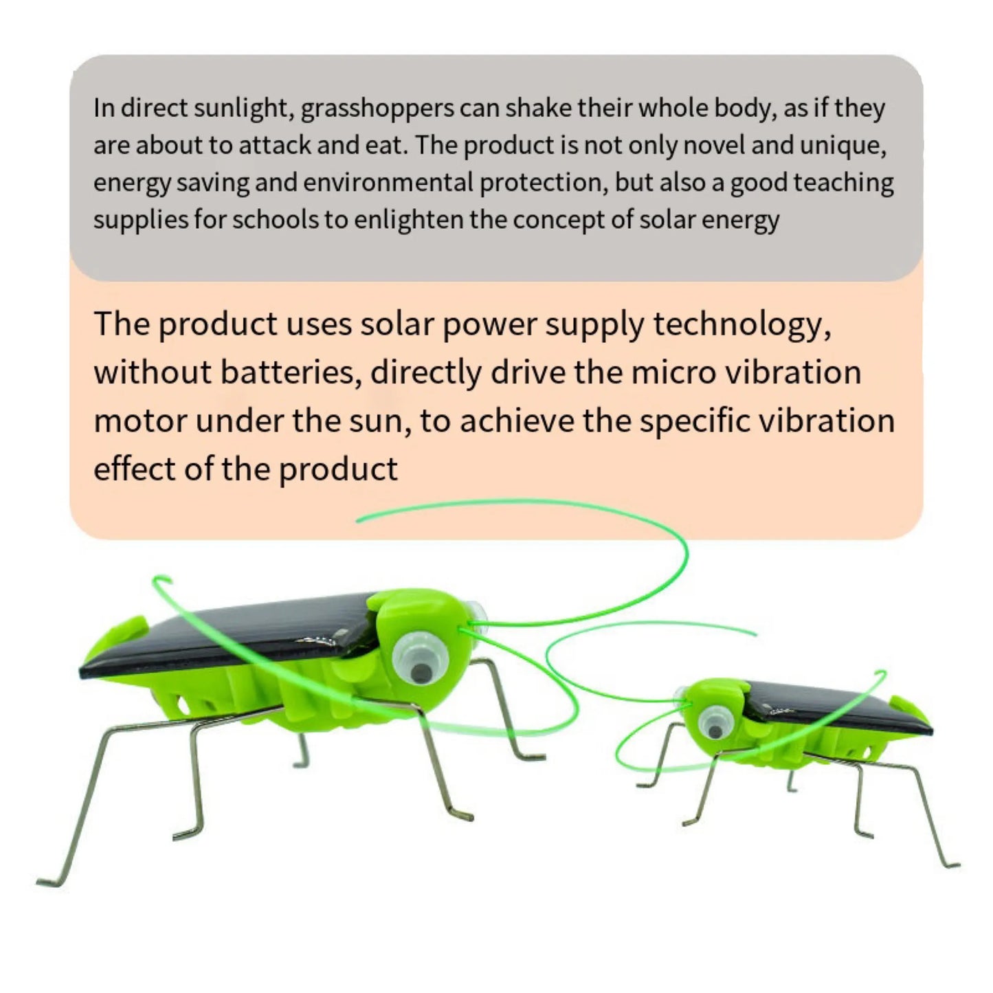 Solar-Powered Grasshopper Toy – Fun Moving Insect Puzzle for Boys and Girls, Science Education Gift