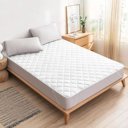 Ultrasonic Washable Mattress Protector — Elastic Band Bed Cover Pad for Full Protection