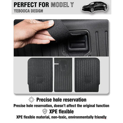 Rear Seat Backrest Protector for Tesla Model Y 2020-2025 – Juniper Trunk Anti-Scratch & Anti-Dirty Mat with Velcro