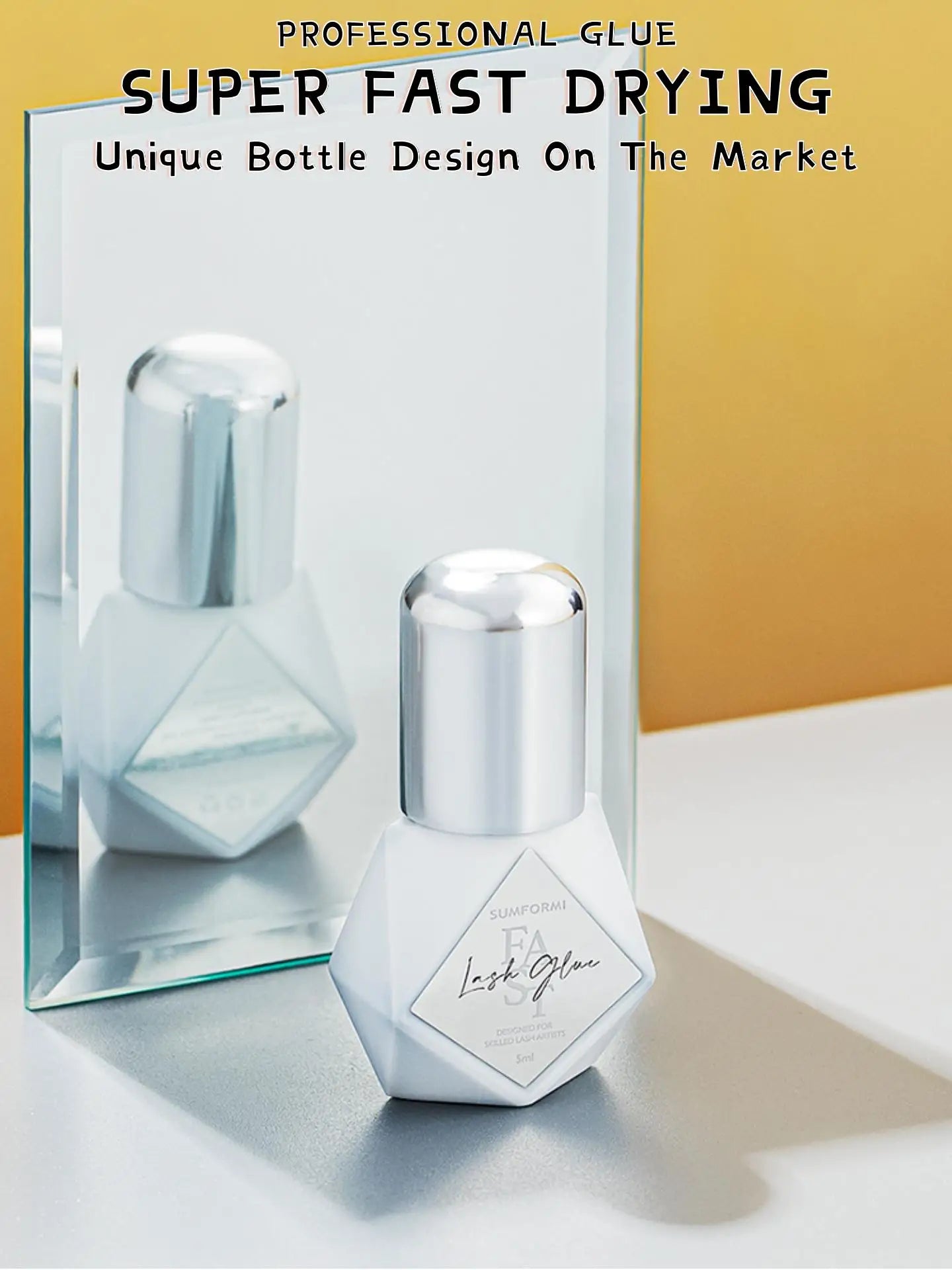 Gollee 5-Pack Eyelash Extension Glue – 7-9 Week Long-Lasting, Quick-Dry 0.3-1s, Black & Latex-Free