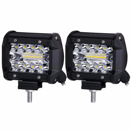 4 Inch 60W LED Work Light Bar with Universal Tow Hitch Mount – Spot Flood Offroad Lighting for Pickup Truck, Van & Trailer Accessories