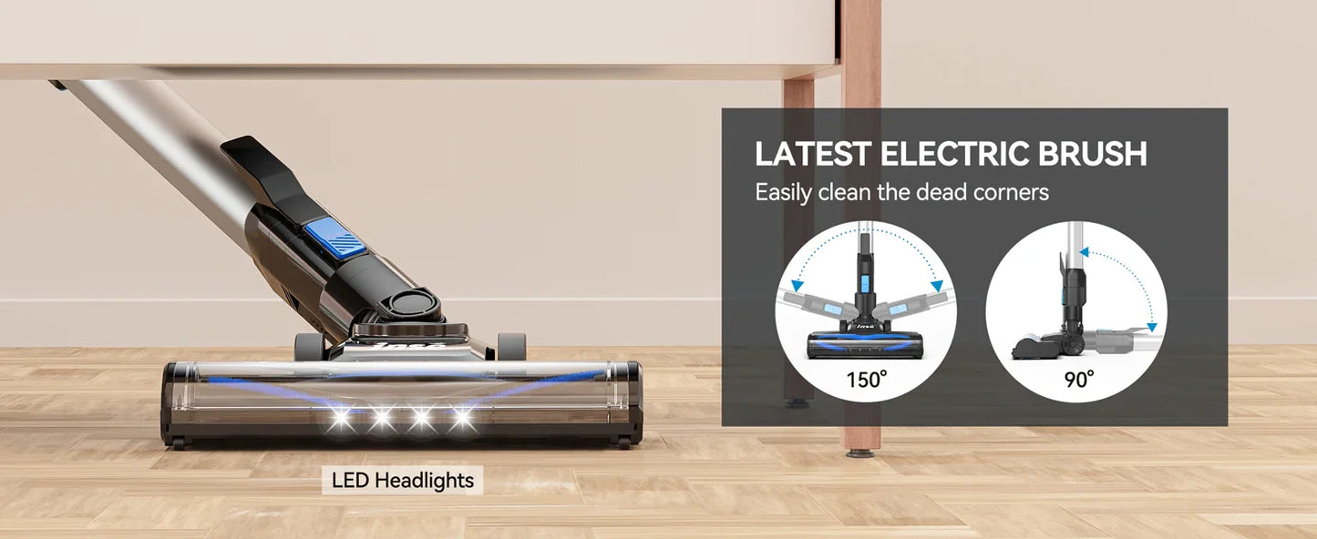 INSE Cordless Vacuum Cleaner – 20Kpa Lightweight Stick Vacuum with 2200mAh Battery for Hard Floors, Carpets, Hair & Car Cleaning