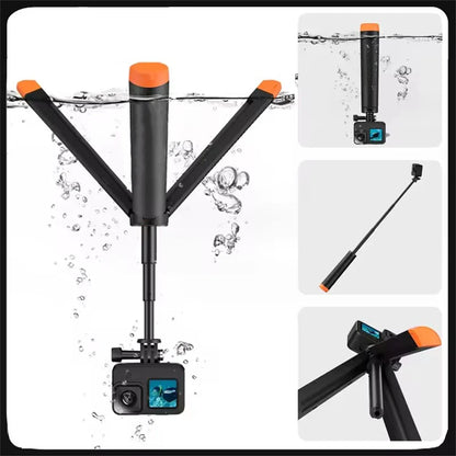 BSLIUFANG Underwater Buoyancy Pole Selfie Stick Tripod — Extendable Mount for GoPro, Insta360, DJI Osmo, and Sports Cameras