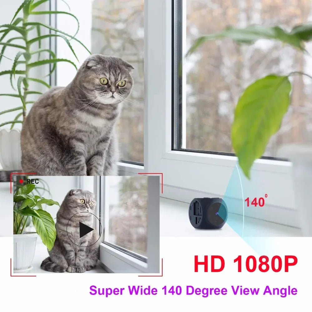 Mini 1080P HD Camera – Night Vision, Wide-Angle, Motion Detection Video Recorder with Magnetic Loop