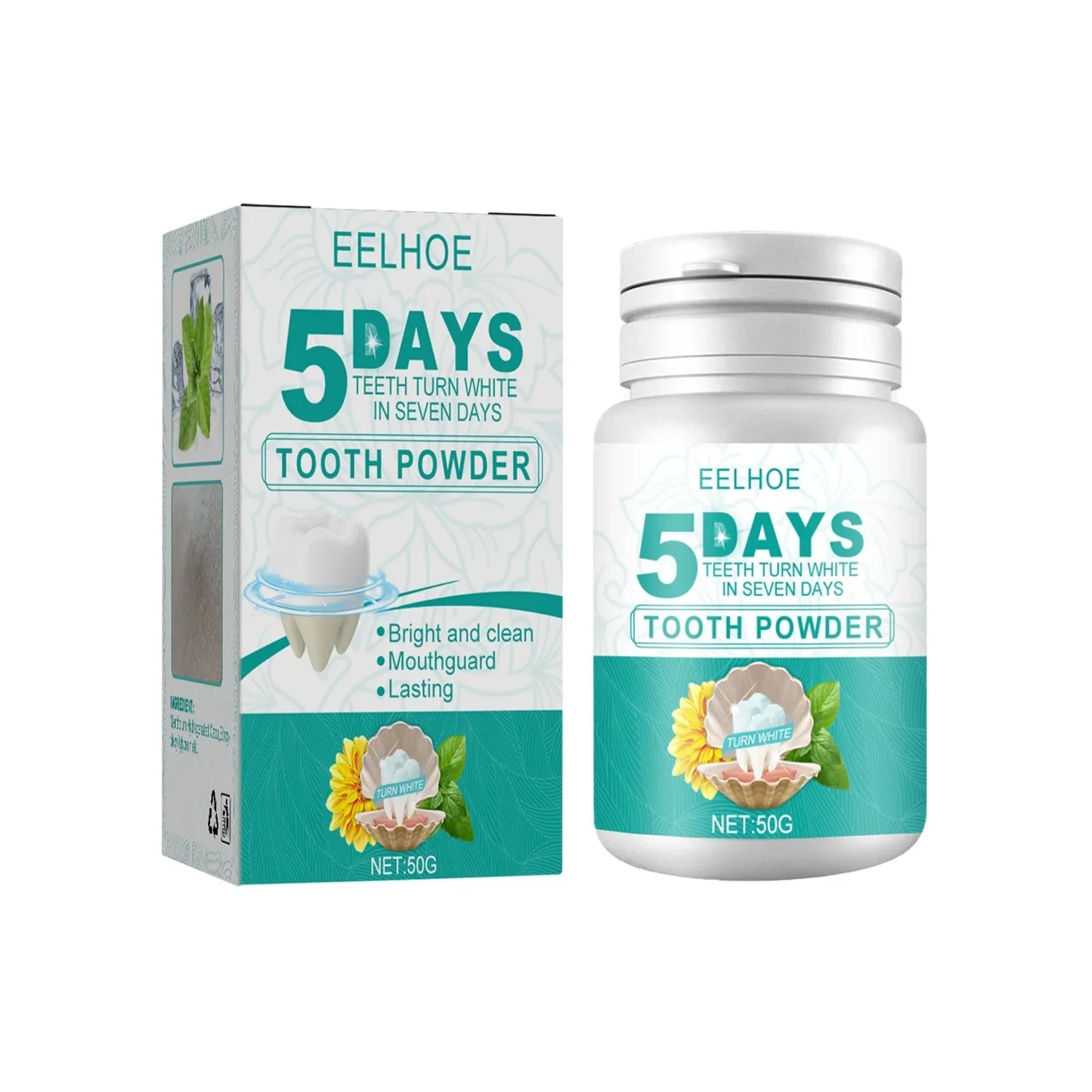 5 Day Teeth Whitening Powder – Removes Plaque & Stains, Deep Cleaning, Fresh Breath & Oral Hygiene Care