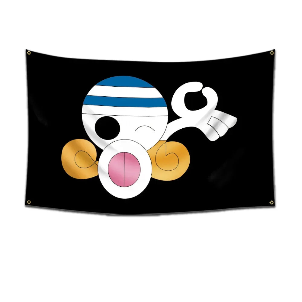 One Piece Pirate Skull Flag – Luffy Straw Hat Pirates Wall Decor & Banner for Kids' Bedroom, Gift