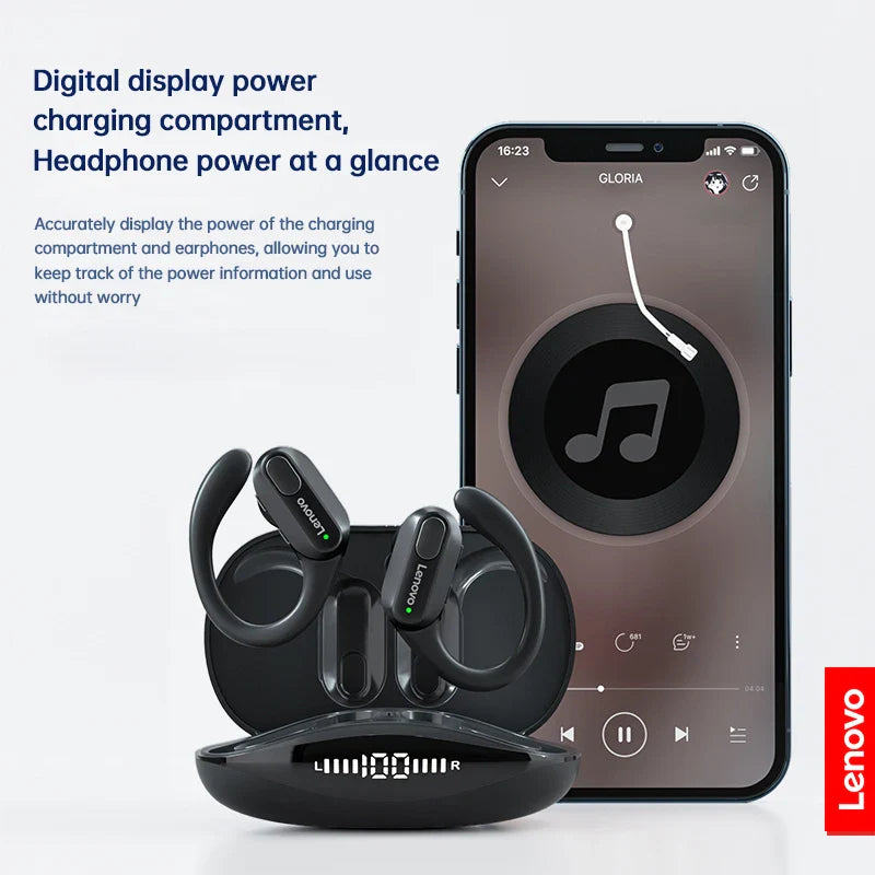 Lenovo XT80 Sports Wireless Earphones — TWS Bluetooth 5.3, HiFi Stereo, LED Power Display, Built-in Mic Headphones